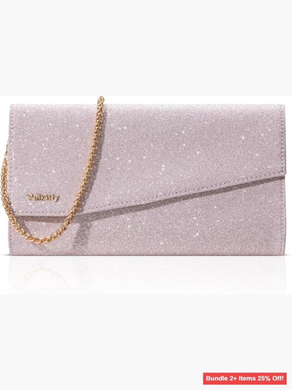 Sparkling Evening Clutch Purse with Removable Chain for Parties & Weddings